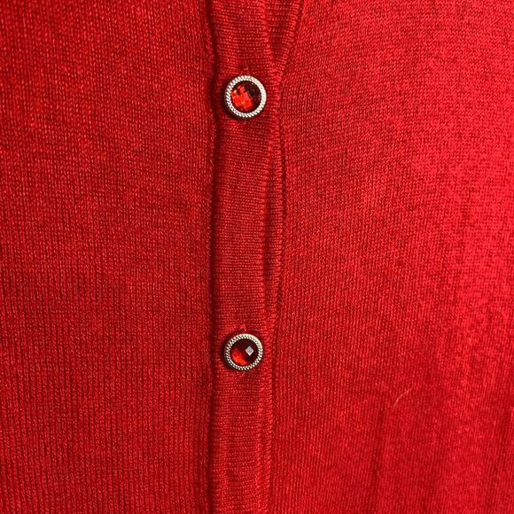 Red Cardigan 7th Avenue Design Studio New York & Company Long Sleeve Sz XS - Picture 3 of 7